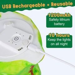 EPUMP dinosaur lamp in white light mode glowing softly for bedtime