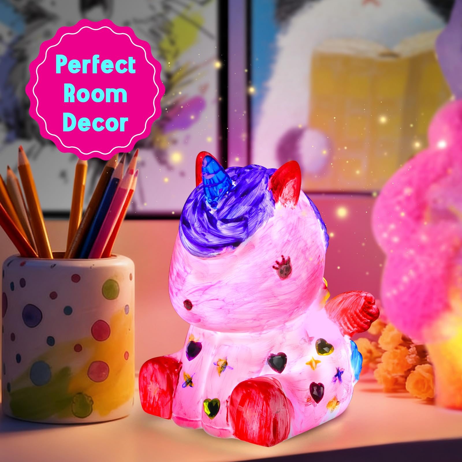 EPUMP Soft silicone unicorn lamp feels safe and squeezable for little hands