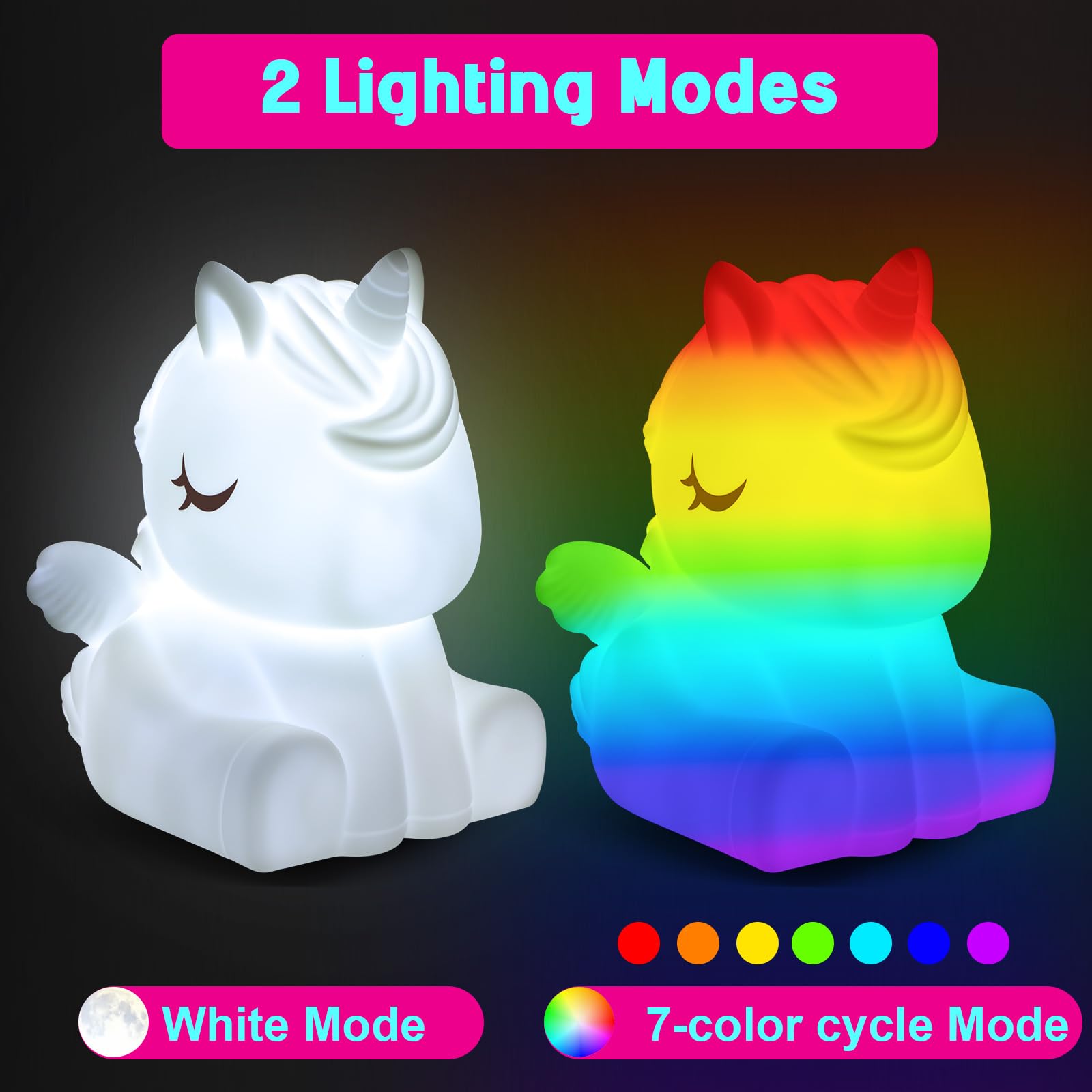 EPUMP Dual light modes offer white ambient light and gentle color transitions