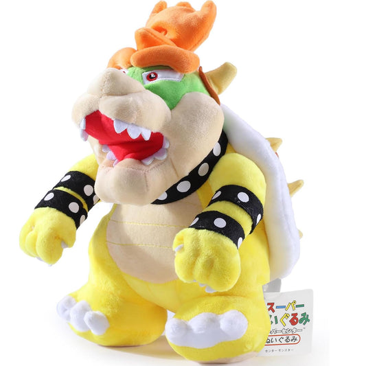 Equasis Bowser Plush 10in front view evokes cuddly, kid-friendly attraction.