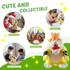 Equasis Bowser Plush embroidery details add charm and character.