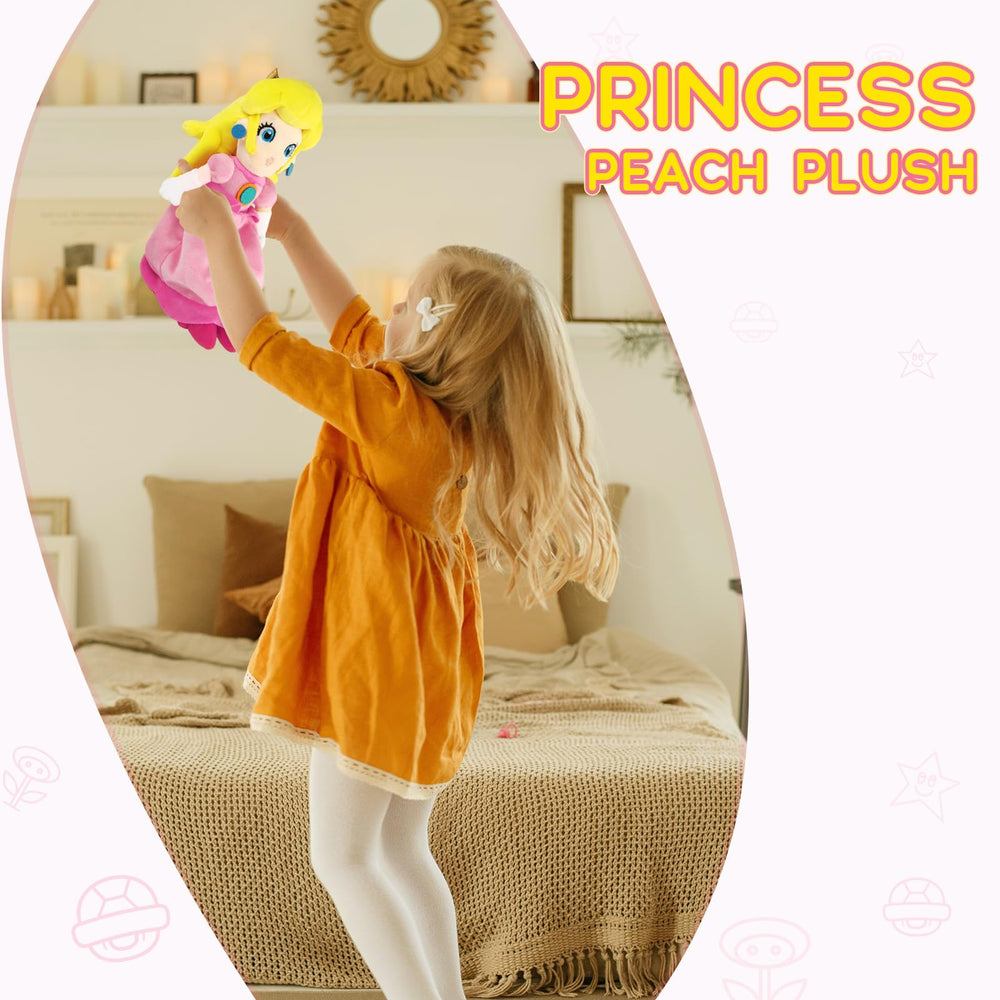 Equasis Princess Peach plush toy, machine washable for easy care