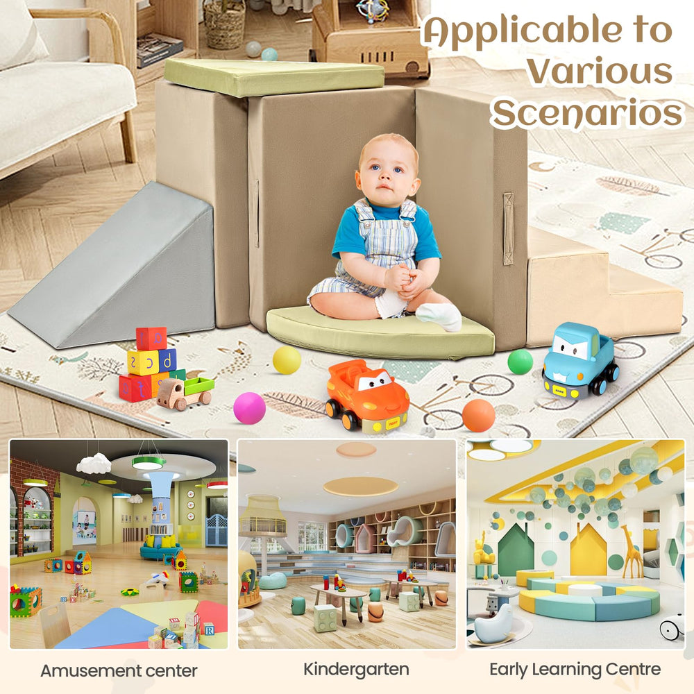 Erament indoor climbing gym for toddlers—compact setup ideal for home play spaces