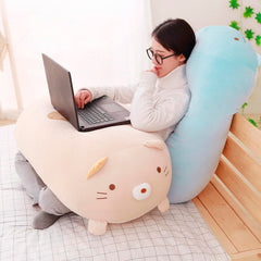 ERDAO giant cat plush close-up fabric detail shows ultra-soft, washable material.