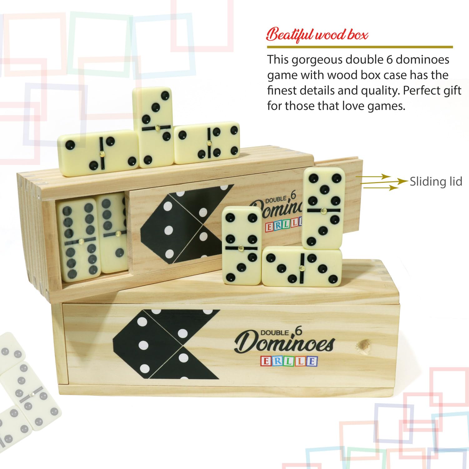 ERLLE dominoes set Mexican Train play scene highlights versatile family game nights