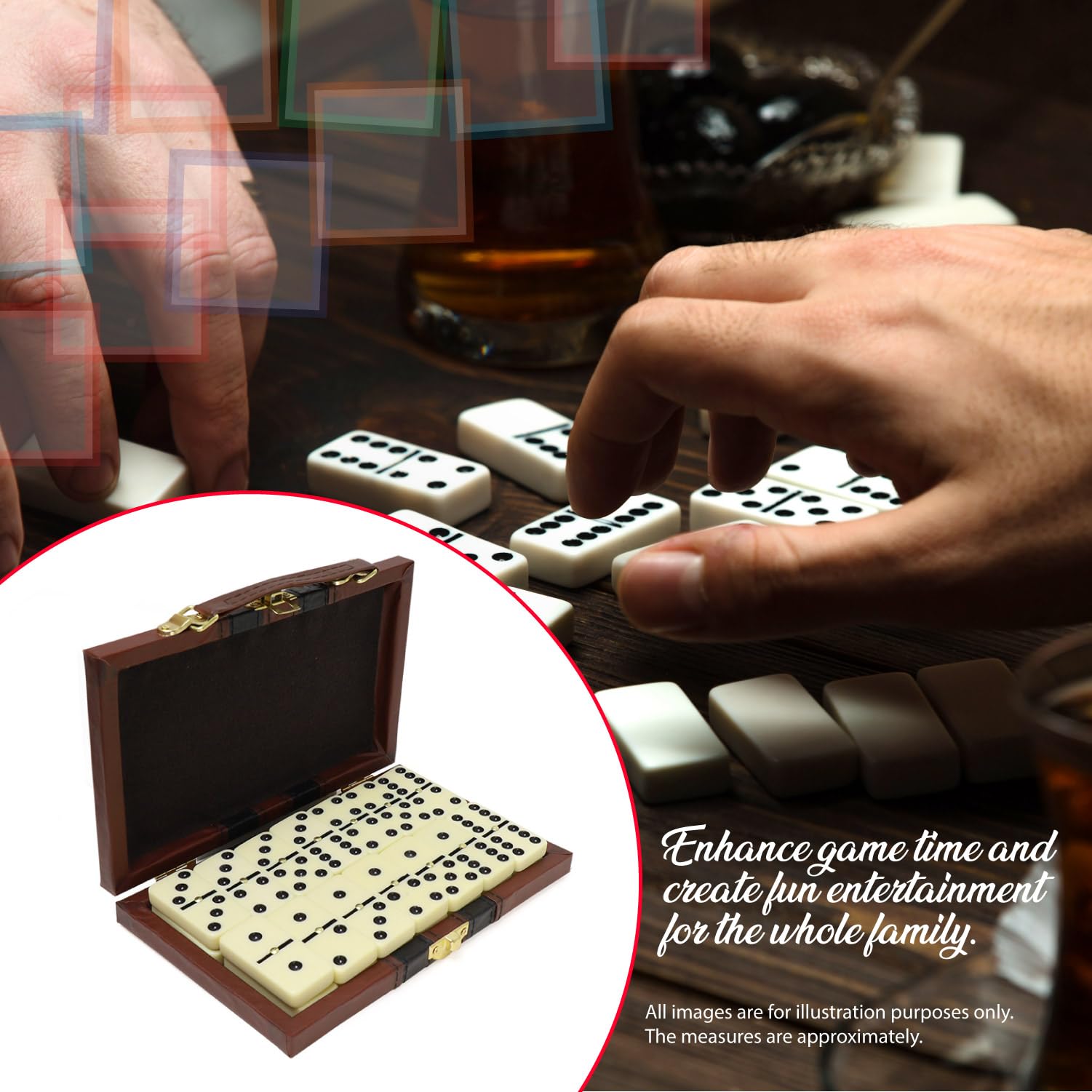 ERLLE easy-to-read domino tiles support quick setup and gameplay