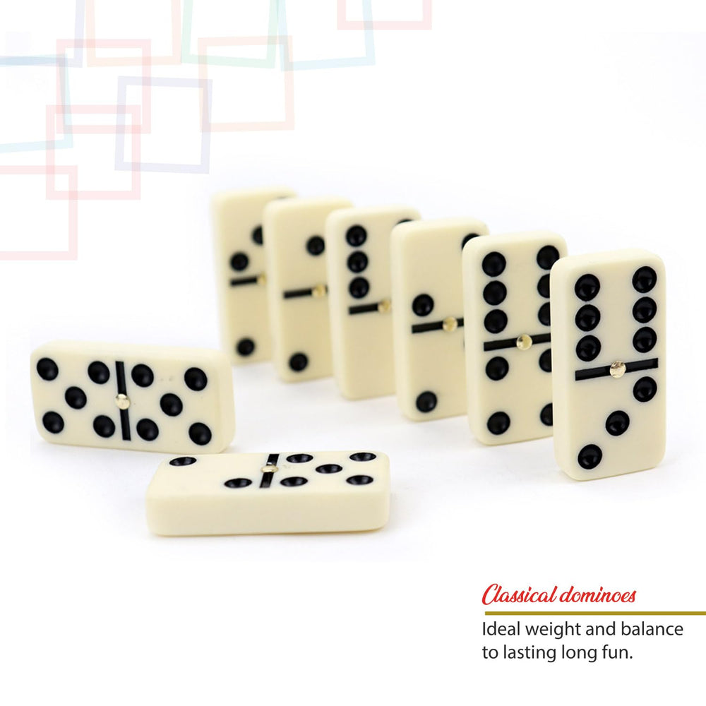 Family enjoys ERLLE dominoes during a cozy game night