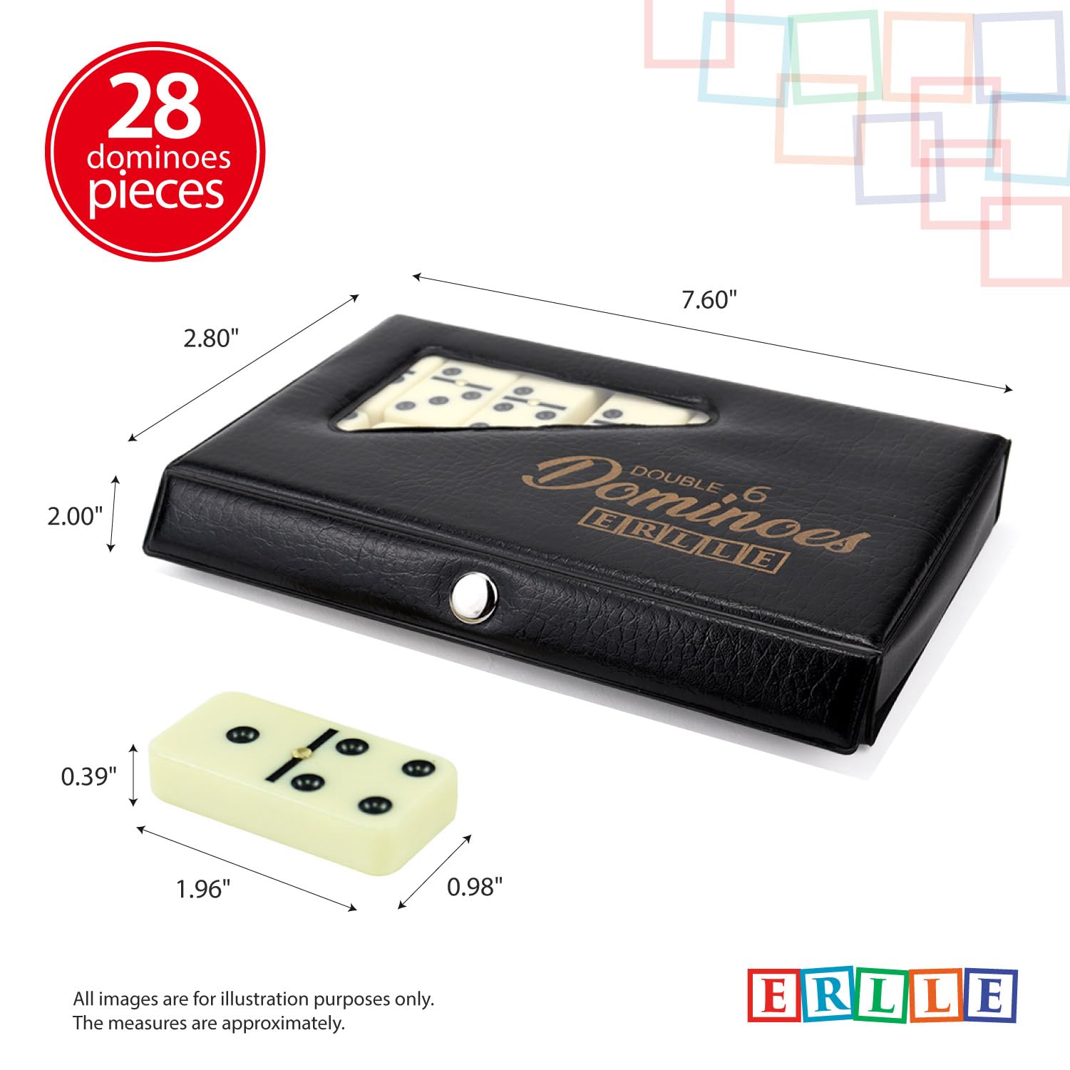 ERLLE leather case keeps dominoes secure during travel