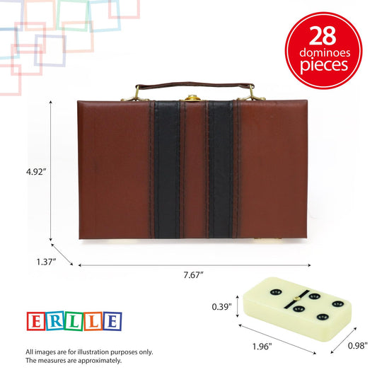 ERLLE leather storage case provides secure travel and storage for dominoes
