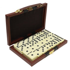 ERLLE premium double-6 dominoes set with leather case for stylish storage