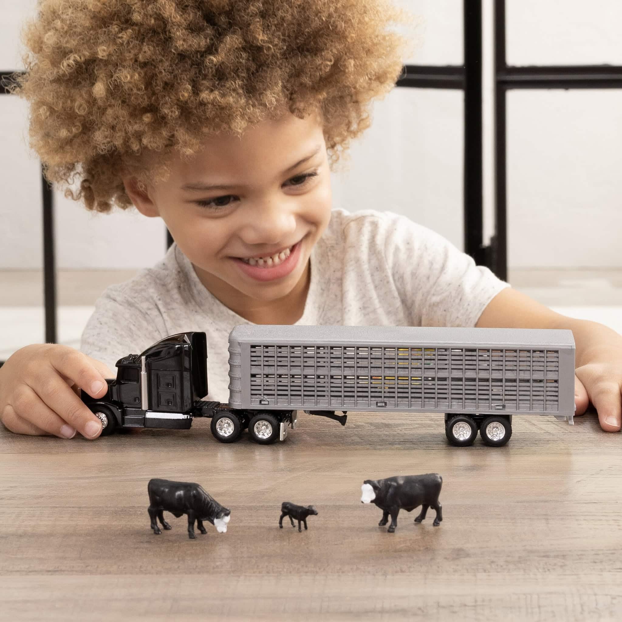 ERTL 1:64 scale dimensions shown to guide display