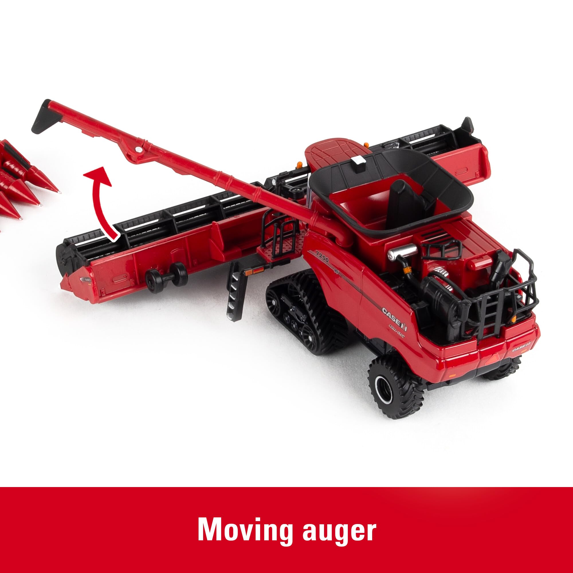 ERTL Case IH 7250 die-cast body with rubber tracks enhances durability.