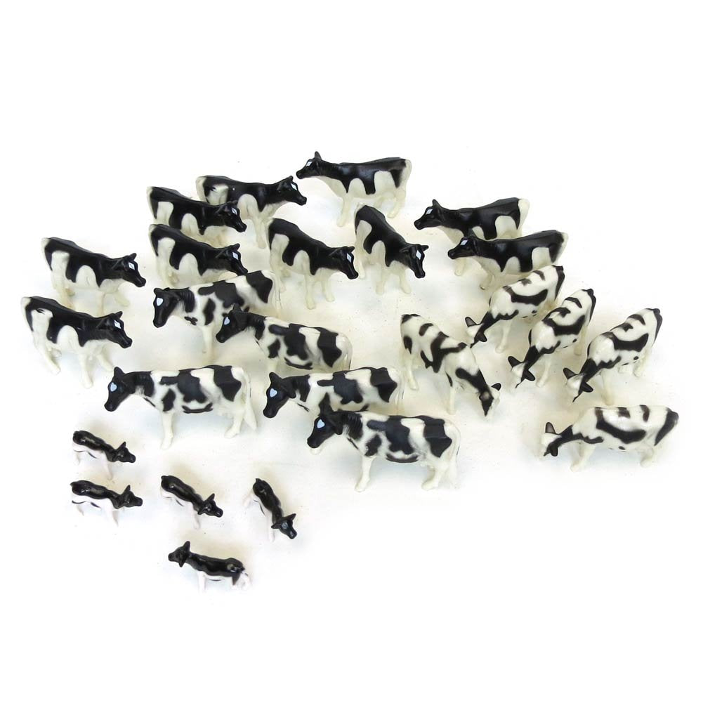 ERTL Holstein cows, 25-pack, ideal for detailed farm dioramas and displays.