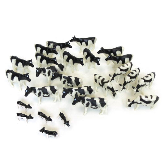ERTL Holstein cows, 25-pack, ideal for detailed farm dioramas and displays.