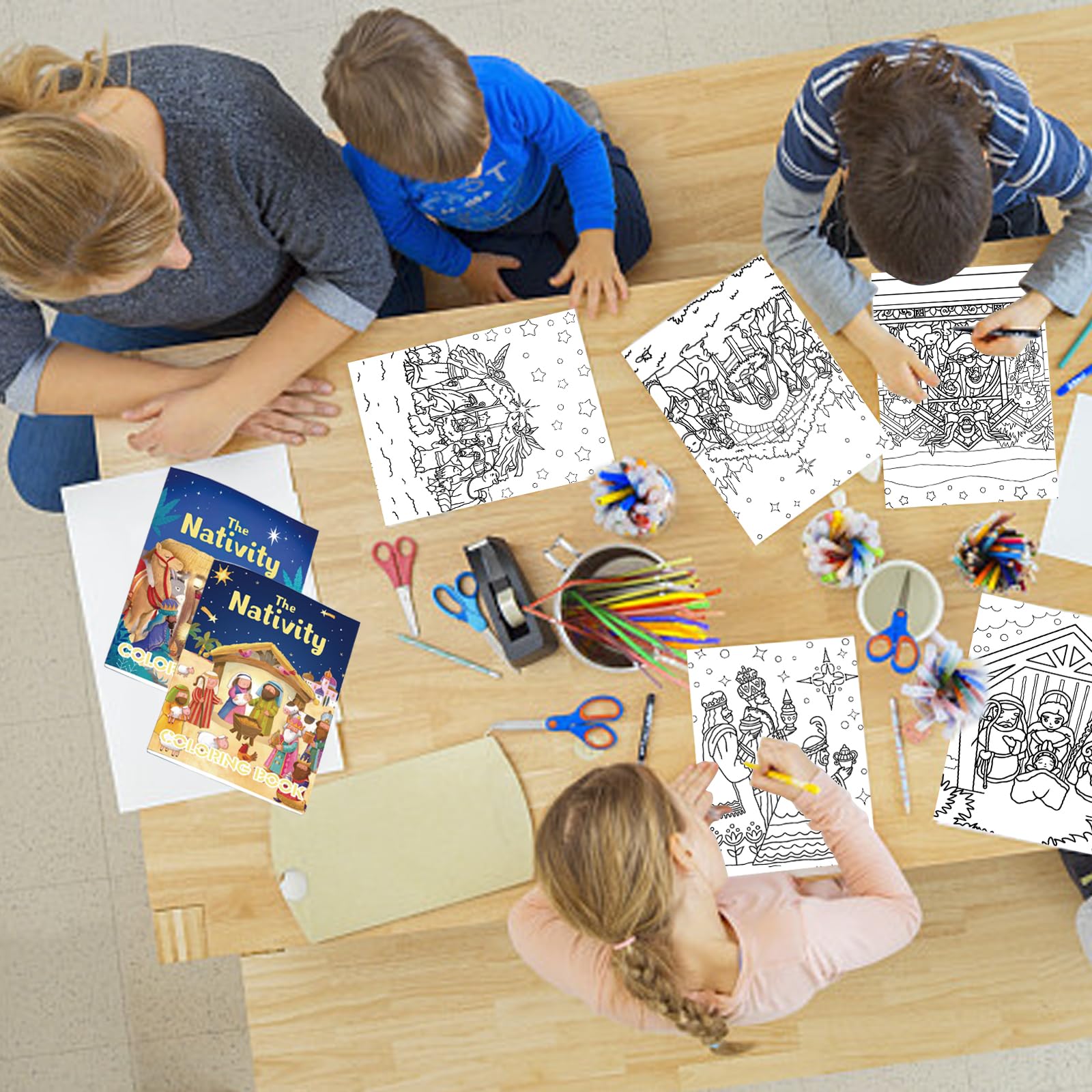 Ertyjikg nativity coloring pages offer busy kids a meaningful holiday activity.