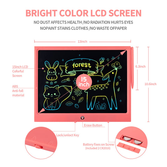 ERUW close-up of colorful screen showing vibrant hues for doodling