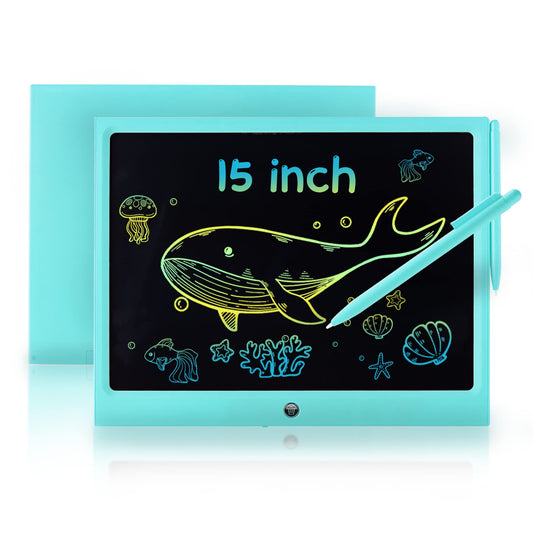 ERUW LCD writing tablet 15-inch colorful screen for vibrant doodling.