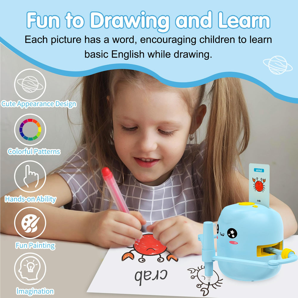 ERYMCS drawing robot uses 150 word cards to guide learning