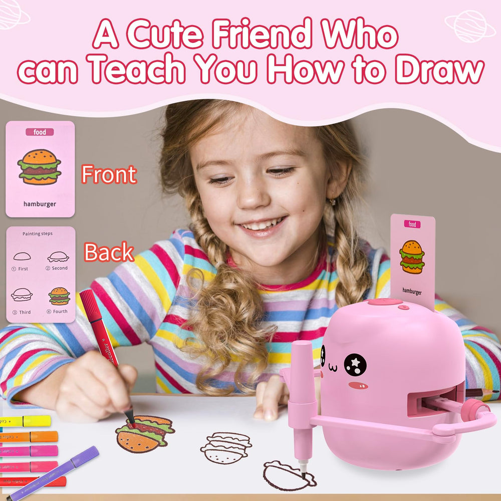 A child interacts with ERYMCS drawing robot to spark imagination