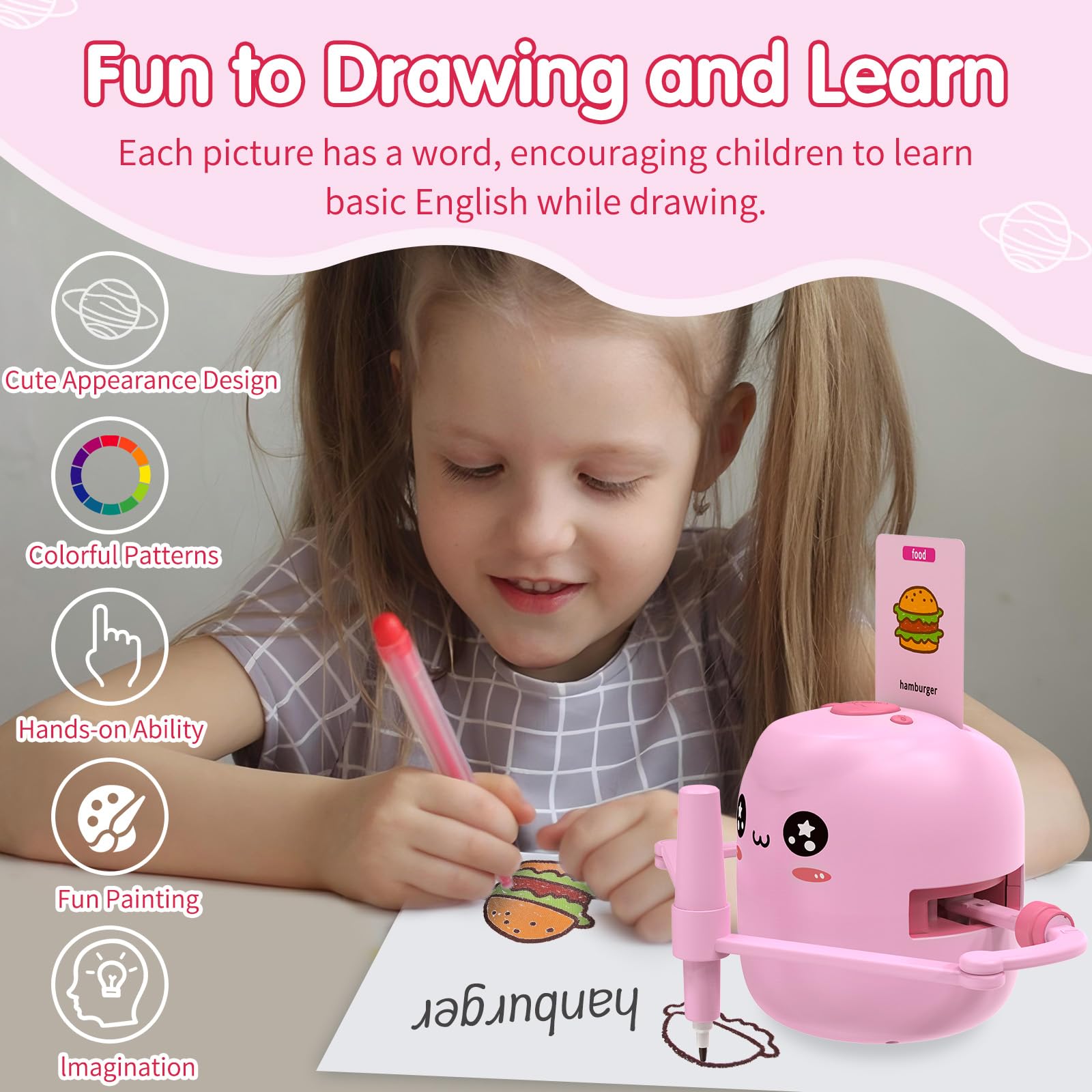 Color pens included with ERYMCS drawing robot for vibrant art sessions