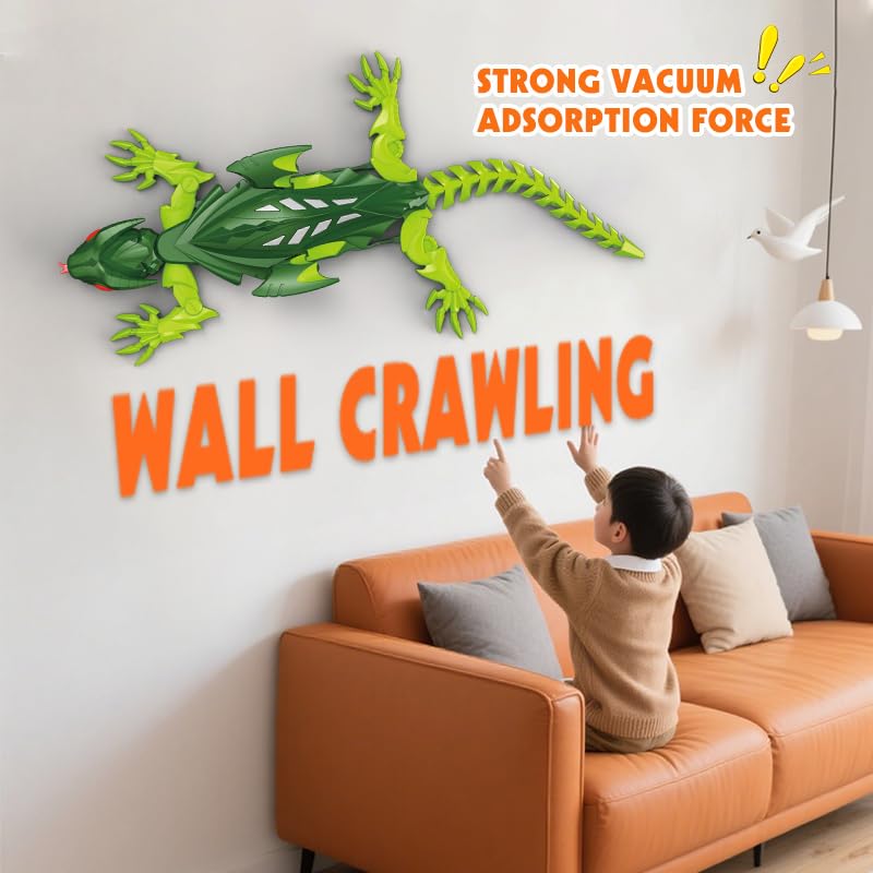 eryxo Wall Crawler Lizard remote control provides up to 94 feet of range.