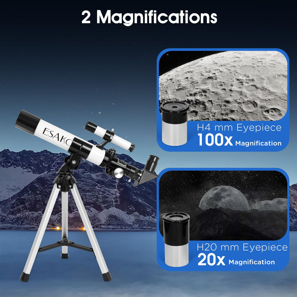 ESAKO Kids Telescope dual eyepiece enables versatile viewing at up to 100x
