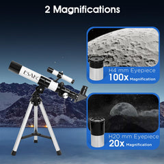 ESAKO Kids Telescope dual eyepiece enables versatile viewing at up to 100x