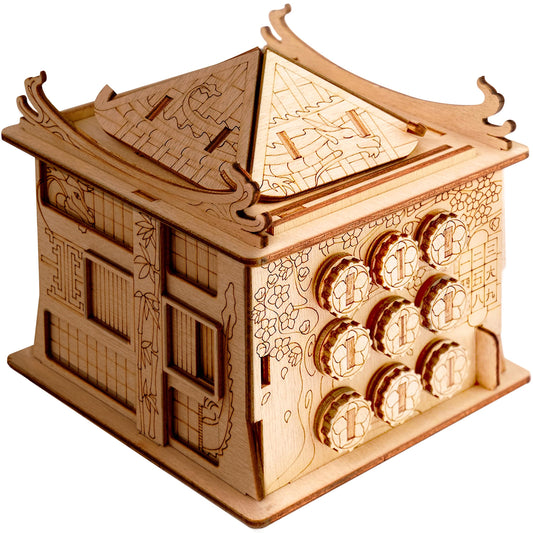 ESC WELT House of Dragon puzzle box cover highlights elegant wood craftsmanship for mystery and gifting