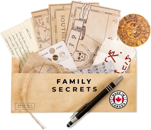 Escape Mail Episode 1 family secrets envelope puzzle for home entertainment and teamwork.