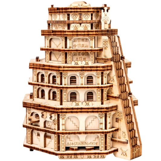 ESC WELT Quest Tower puzzle box with detailed woodwork for immersive play.