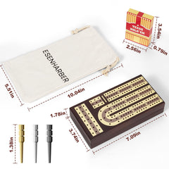 Esenharber 3-track cribbage board layout supports 2–4 players for social game nights.