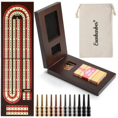 ESENHARBER Cribbage Board folded-closed for travel-friendly storage and quick packing.
