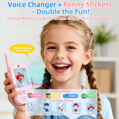 ESIYTGOP video walkie talkies kids 2-pack with HD camera for real-time play.