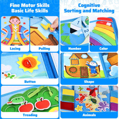 Esjay Bible Busy Book lacing page promotes concentration through threading tasks.