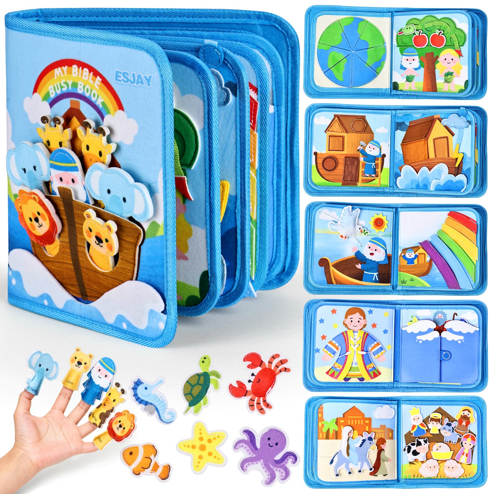 Esjay Bible Busy Book Noah’s Ark page for toddlers on the go.