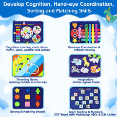 Esjay button and clock pages support hand-eye coordination and recognition