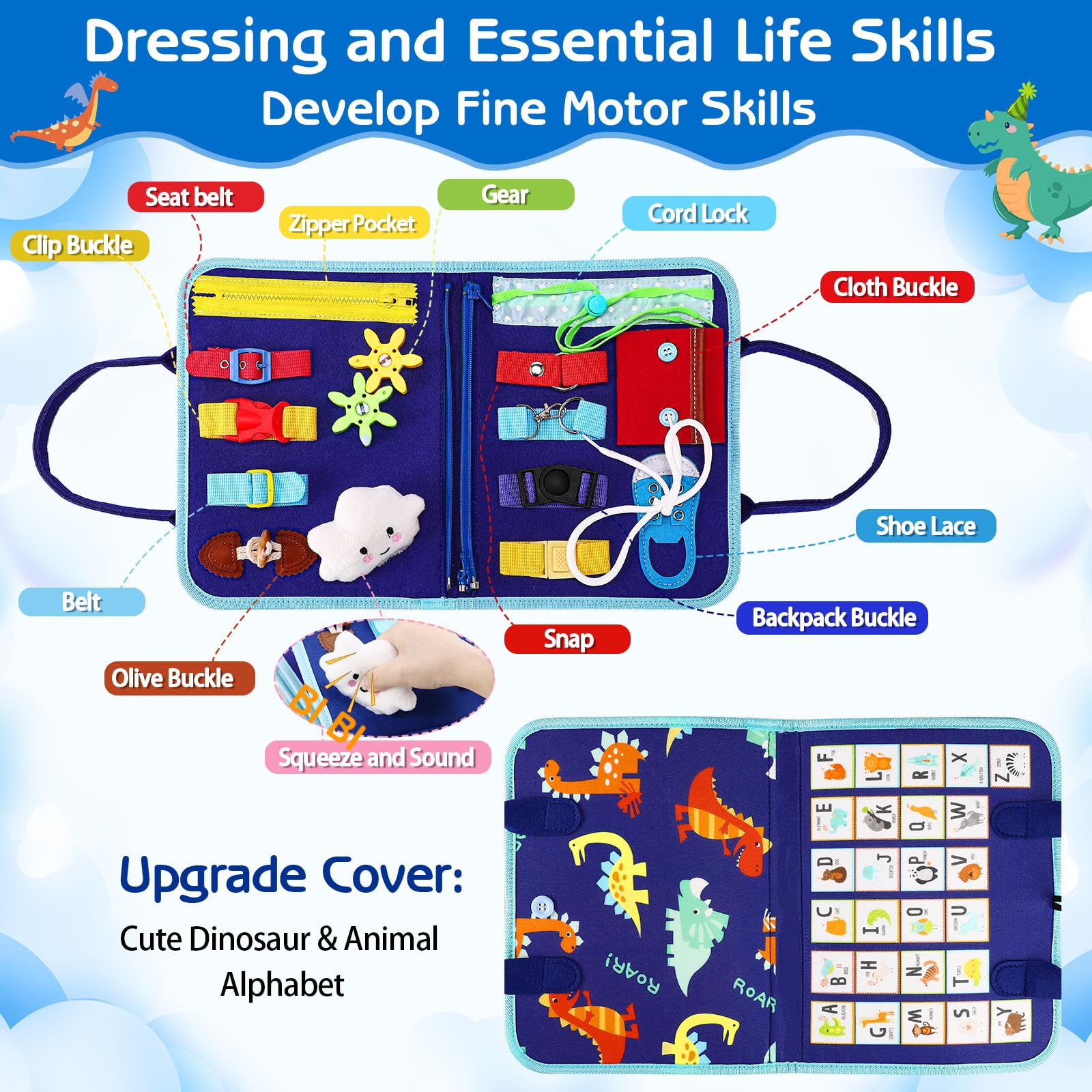 Esjay zipper page helps toddlers practice dressing skills