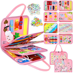 Esjay Toddler Busy Board with dressing button page improves finger dexterity during play