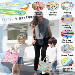 Esjay Busy Board soft fabrics ensure safe, cozy exploration at home or on the go.