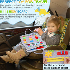 Esjay Busy Board threading numbers activity builds concentration during play.