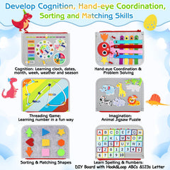 Esjay Busy Board zipper and button activity supports fine motor skills.