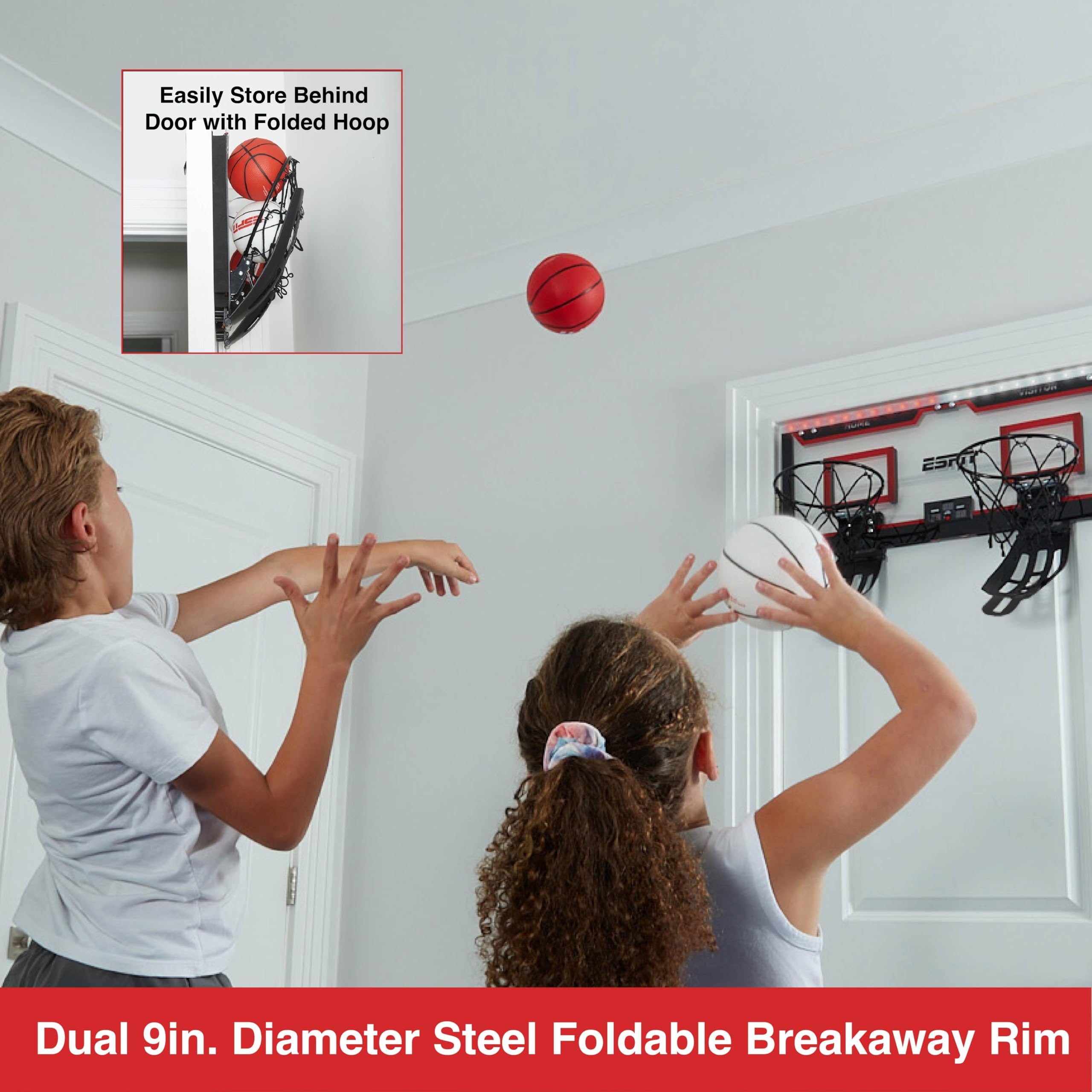ESPN Pro Competition ball return ramps keep play moving.