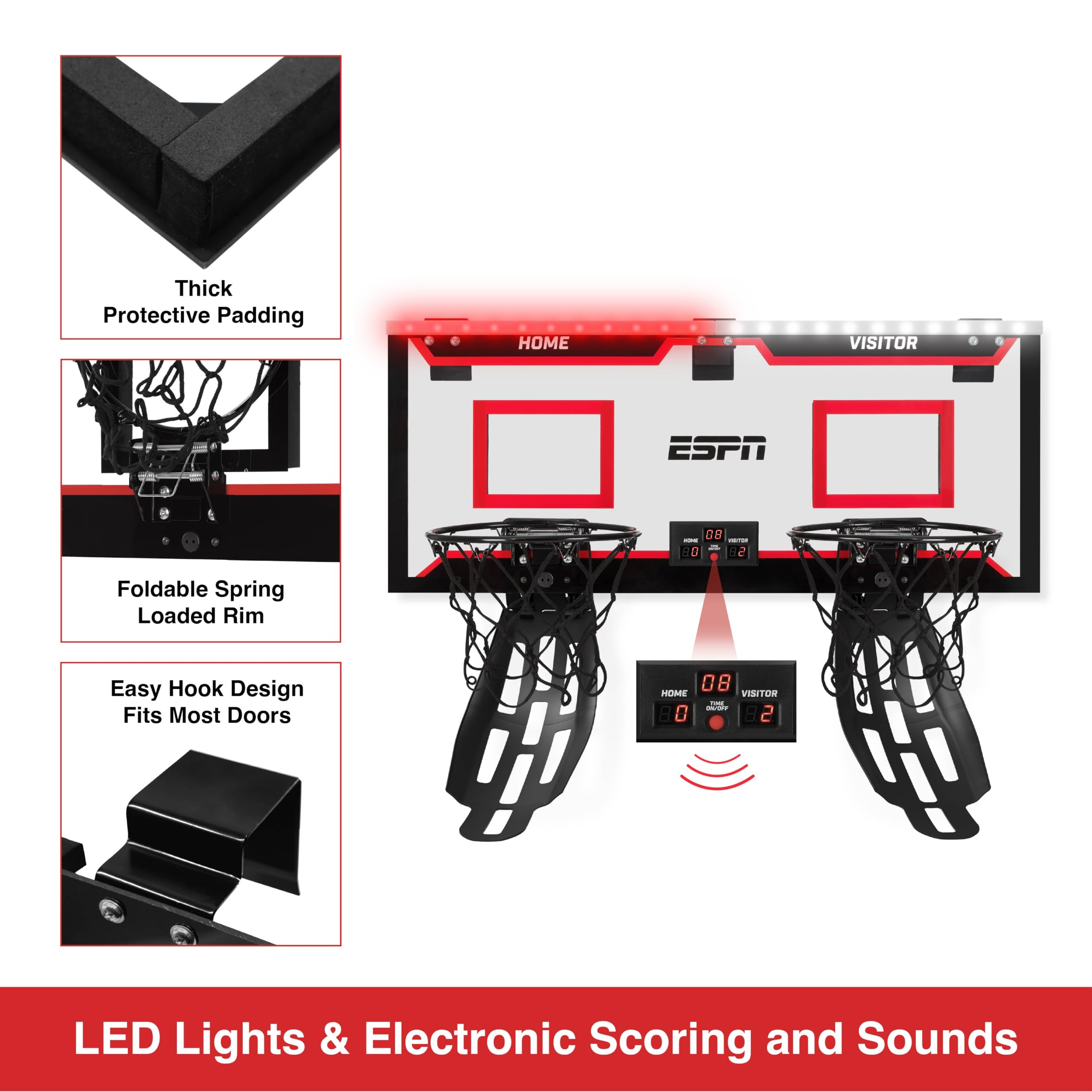 ESPN Pro Competition door mount fits standard doors securely.