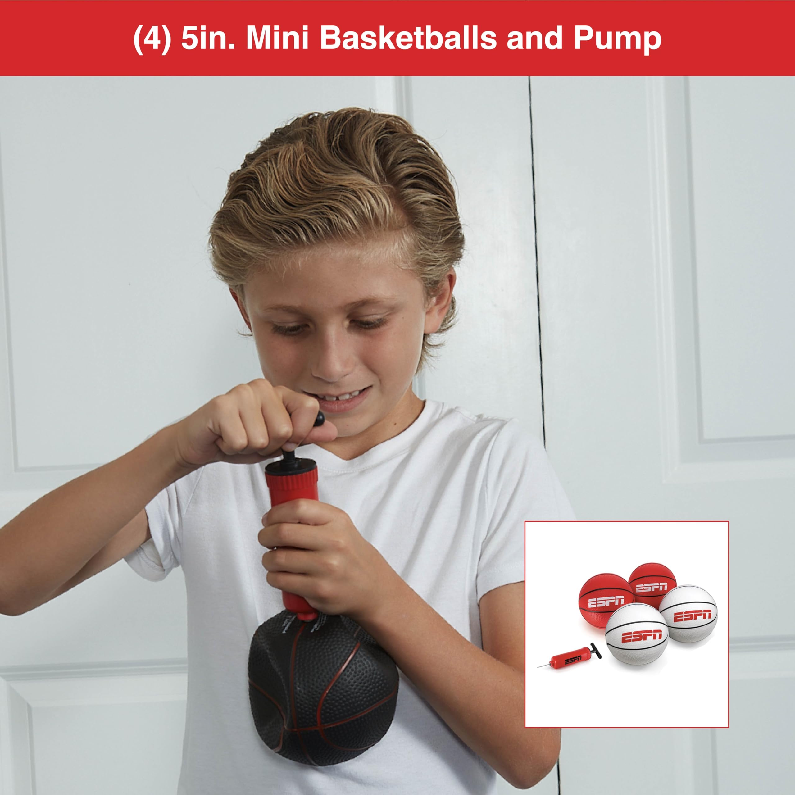 ESPN Pro Competition mini basketballs ready to play.