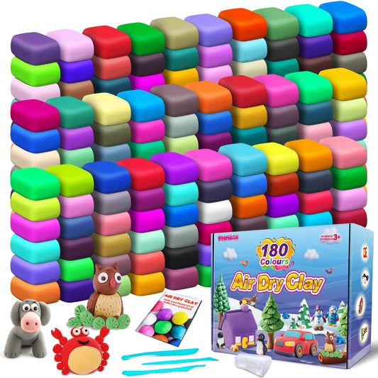 ESSENSON Air Dry Clay 180 Colors palette offers vibrant options for creative projects