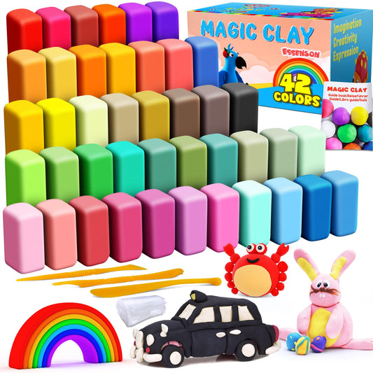 ESSENSON air dry clay 42 colors color palette for vibrant, mess friendly crafting