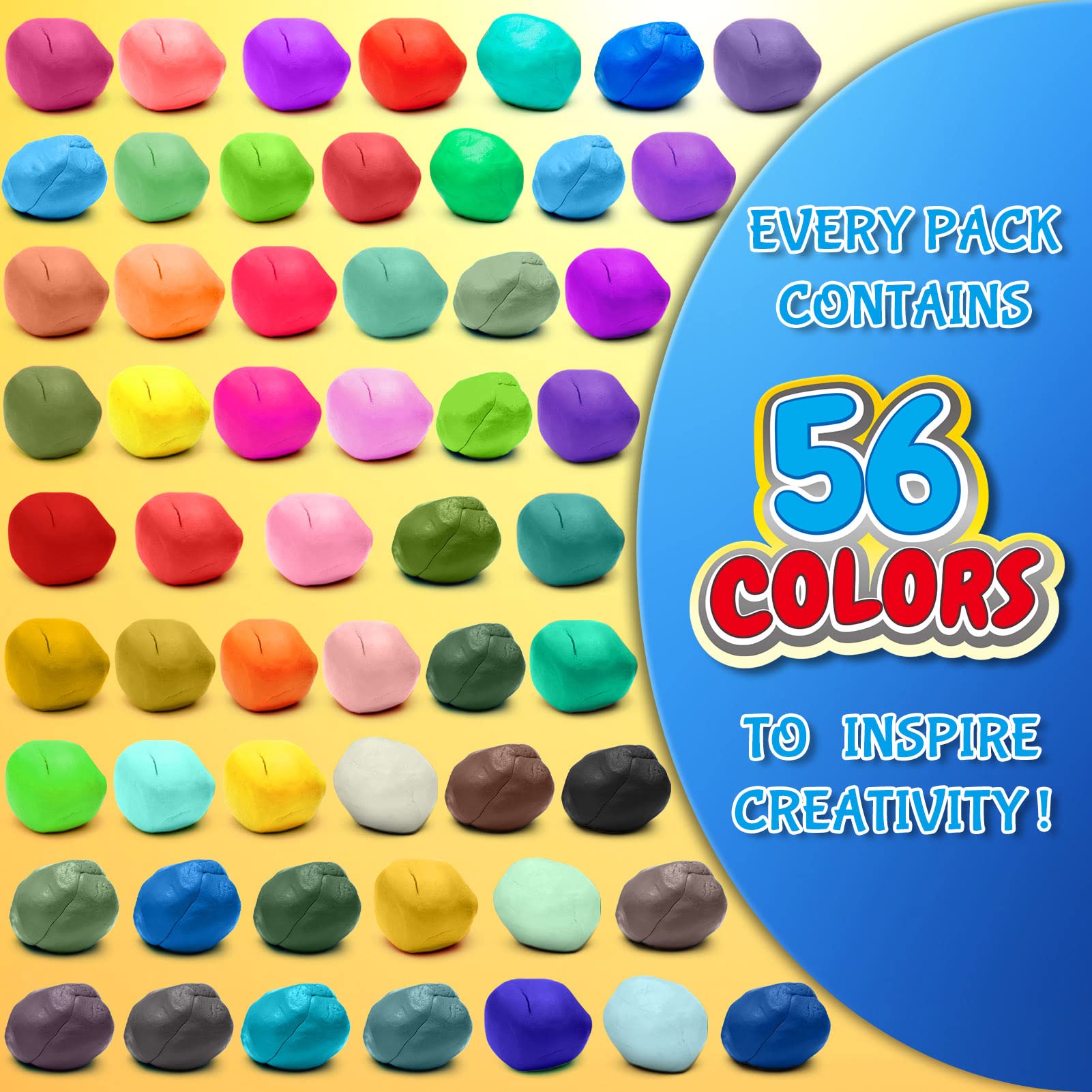 ESSENSON Air Dry Clay 56 Colors kit in kid's hands for imaginative play and fine motor skills.
