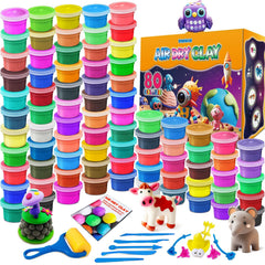 ESSENSON air-dry clay 80 colors pack for vibrant kids' crafts and quick projects.