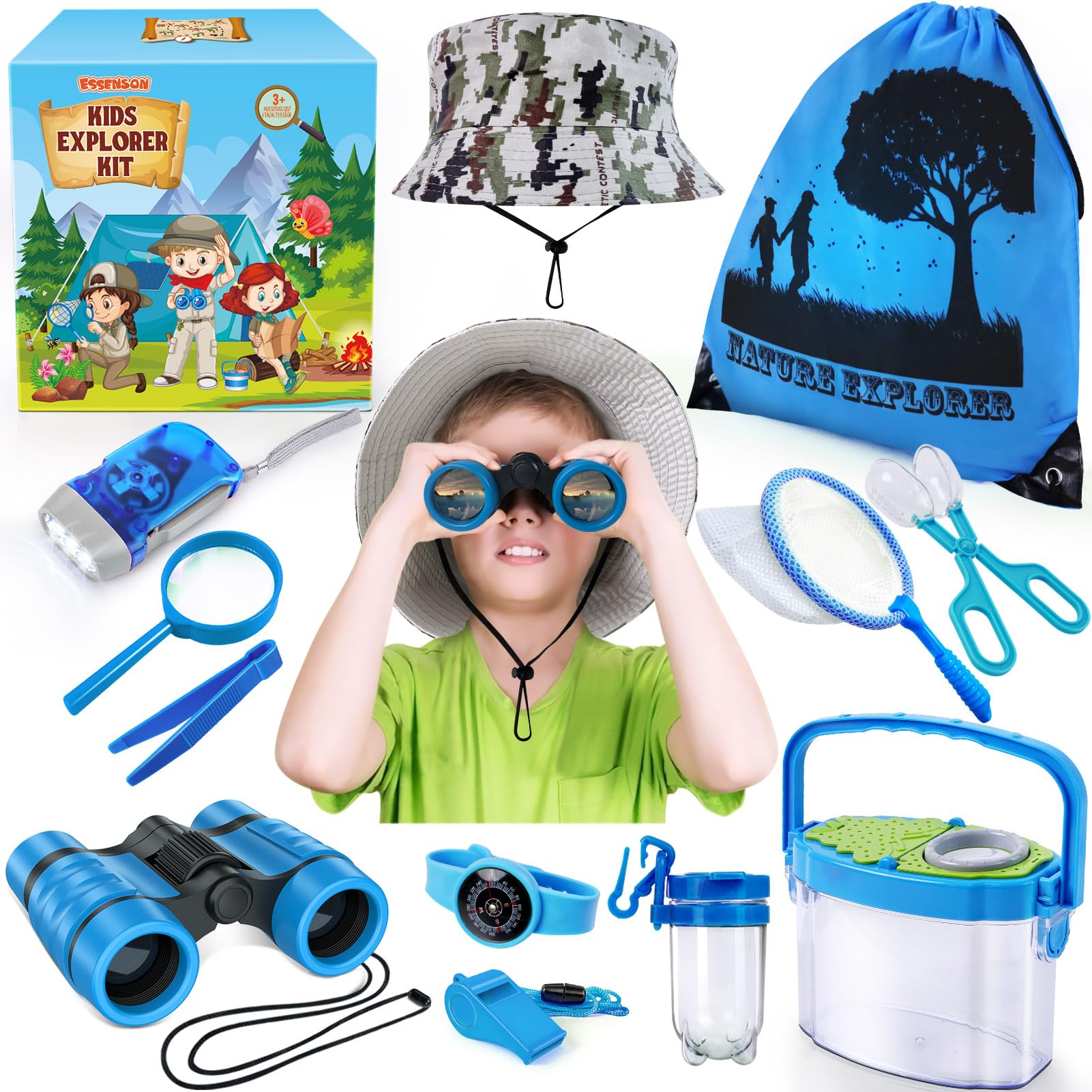 ESSENSON bug catcher backpack setup for organized outdoor exploration
