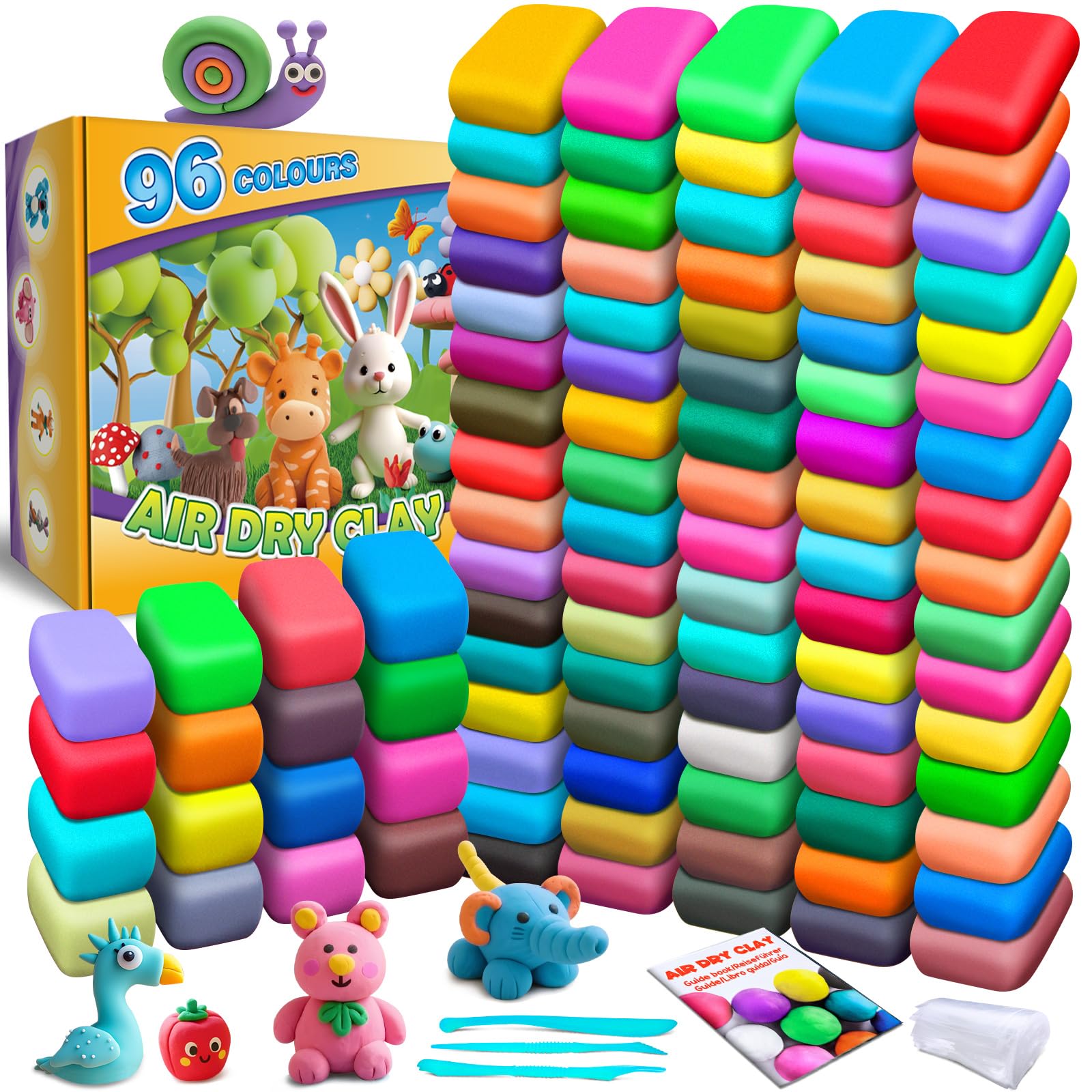 ESSENSON Magic Clay 96 colors kit for kids, vibrant palette for creative play